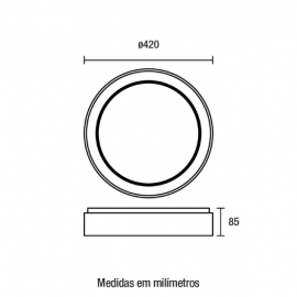 PLAFON BLUMENAU AUREA LED RED 24W CCT BR