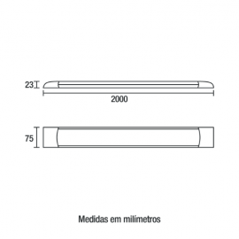 LUMINARIA BLUMENAU LED 200CM 72W 6500K