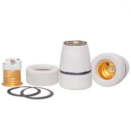 RECEPTACULO DECORLUX PORCELANA E27 C/ ANEL MT-2233