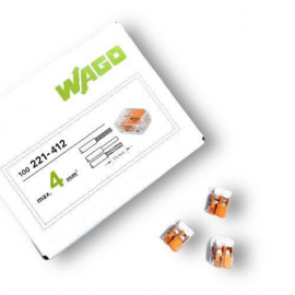 EMENDA WAGO TIPO 221-412 2 CONDUTORES 4,0MM TRANS.