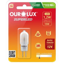 LAMPADA LED OUROLUX 1,2W BIPINO G4 12V       2700K
