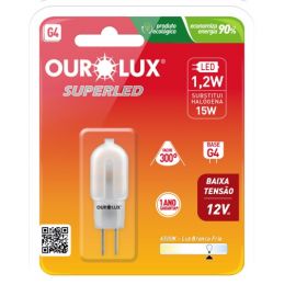 LAMPADA LED OUROLUX 1,2W BIPINO G4 12V       6500K