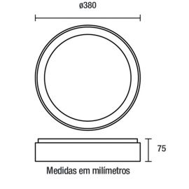 PLAFON BLUMENAU ARBOS LED RED 24W CCT BR