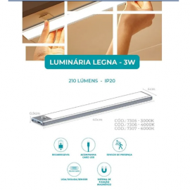 LUMINARIA GAYA LEGNA 3W 4000K MAG C/ FITA     7306