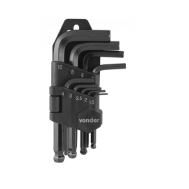 JOGO DE CHAVE ALLEN 1,5 A 10,0MM 9PC VONDER