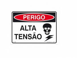 PLACA ADVERTENCIA ALTA TENSAO PEQUENA 12,5 X 8,5CM